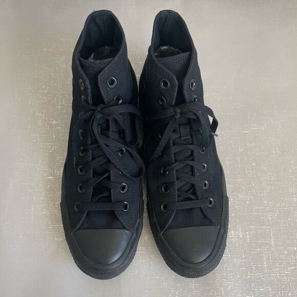 Converse All-Star High Top Sneakers Shoes All Black Unisex Mens 9 Womens 11 - Picture 12 of 16